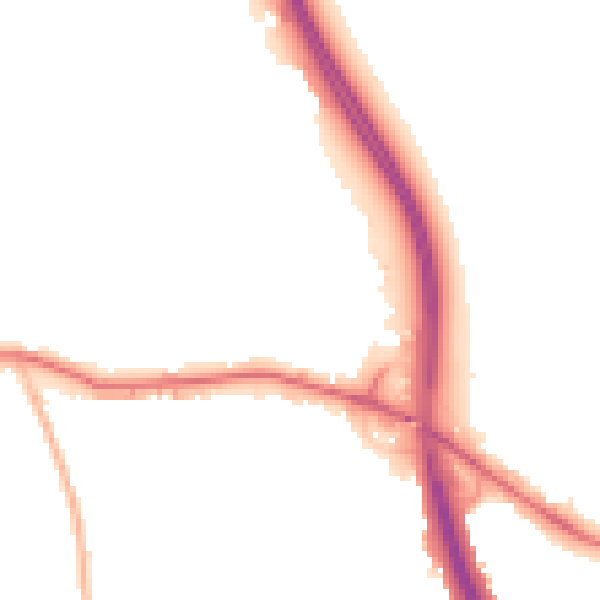 Night-time road noise heatmap for KT2 7EF