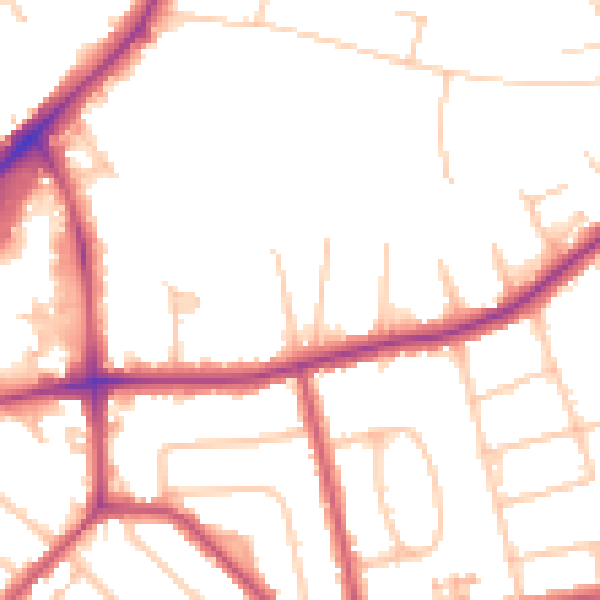 Daytime road noise heatmap for KT2 7ET