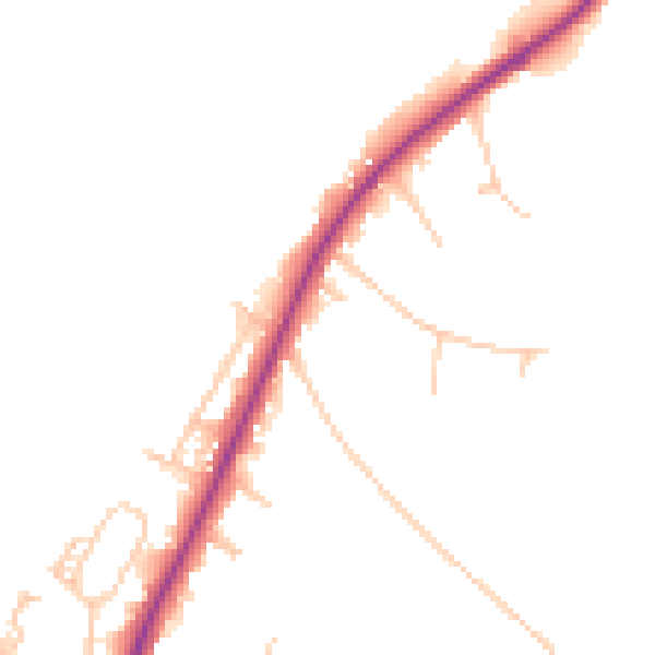 Daytime road noise heatmap for KT2 7LD