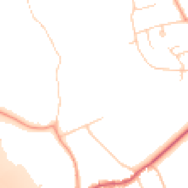 Daytime road noise heatmap for KT20 5BE