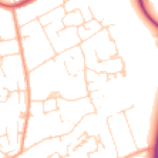 Daytime road noise heatmap for KT20 5LP