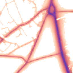 Daytime road noise heatmap for KT20 5SA