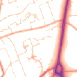 Daytime road noise heatmap for KT20 5TX