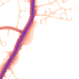 Daytime road noise heatmap for KT20 6AH