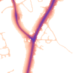 Daytime road noise heatmap for KT20 6AT