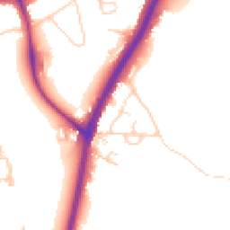 Daytime road noise heatmap for KT20 6DR