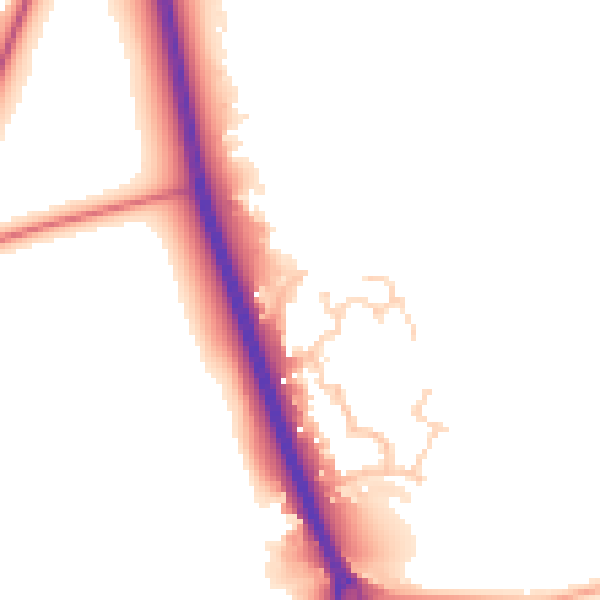 Daytime road noise heatmap for KT20 6QF