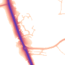 Daytime road noise heatmap for KT20 6QU