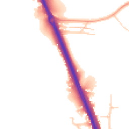 Daytime road noise heatmap for KT20 6SR
