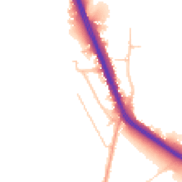 Daytime road noise heatmap for KT20 7AB