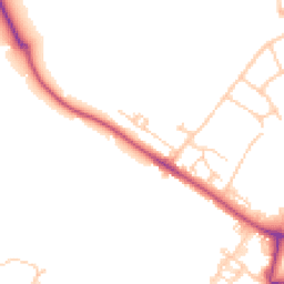 Daytime road noise heatmap for KT22 0AJ