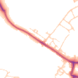Daytime road noise heatmap for KT22 0AQ