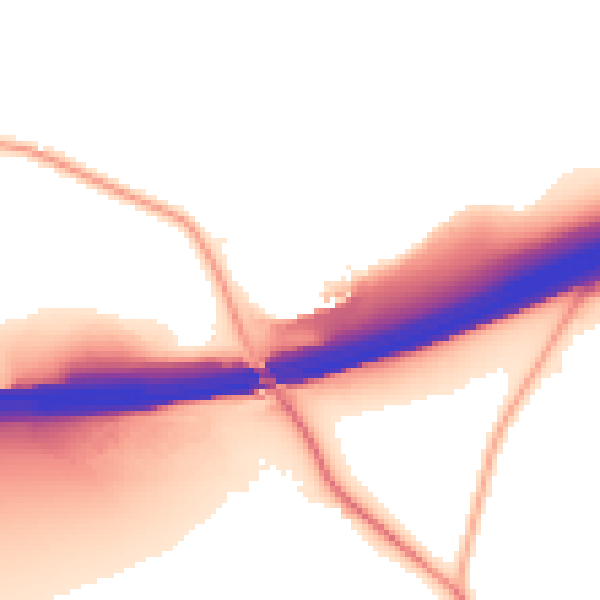 Night-time road noise heatmap for KT22 0AS