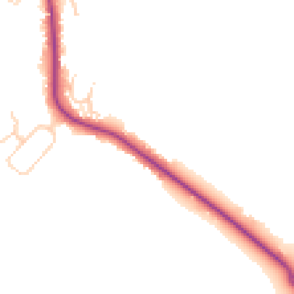 Daytime road noise heatmap for KT22 0EX