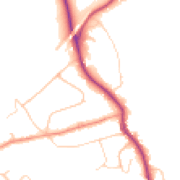 Daytime road noise heatmap for KT22 0QL