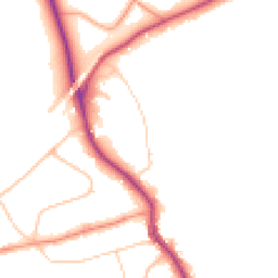Daytime road noise heatmap for KT22 0SS