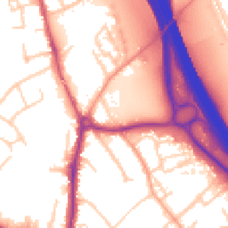 Daytime road noise heatmap for KT22 7ED
