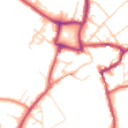 Daytime road noise heatmap for KT22 7EW