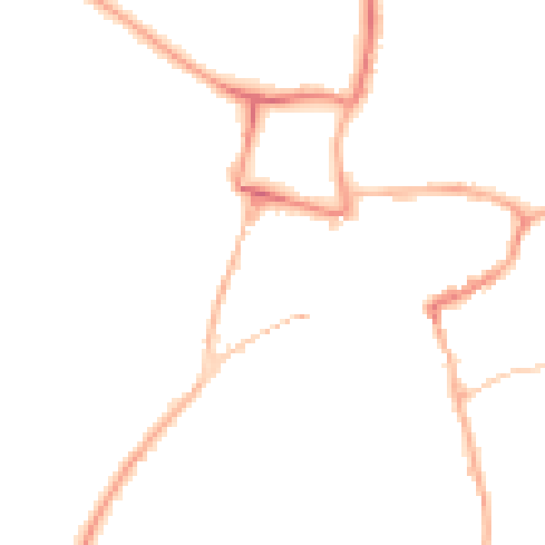 Night-time road noise heatmap for KT22 7EW