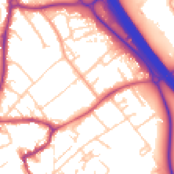 Daytime road noise heatmap for KT22 7EX