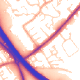 Daytime road noise heatmap for KT22 7JY