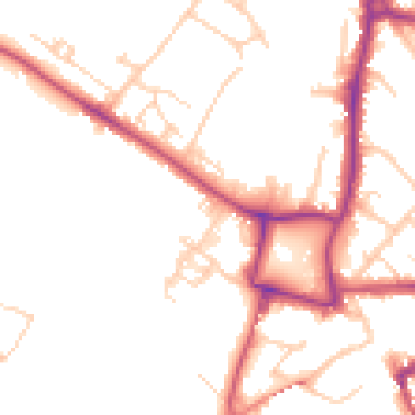 Daytime road noise heatmap for KT22 7UH