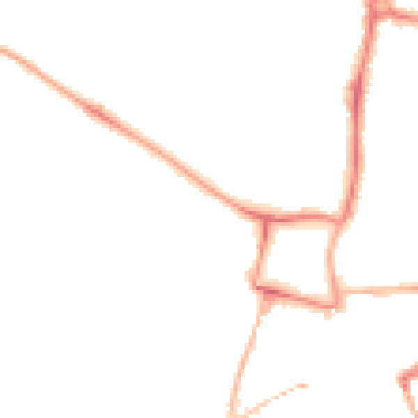 Night-time road noise heatmap for KT22 7UH