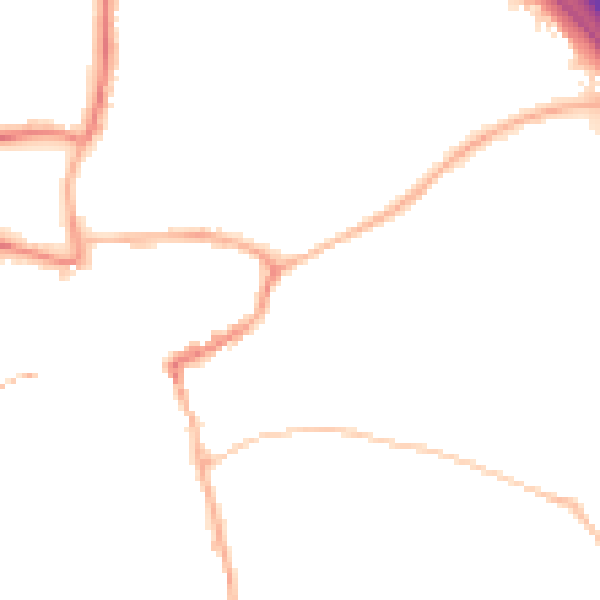 Night-time road noise heatmap for KT22 8AX