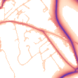 Daytime road noise heatmap for KT22 8DS