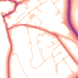 Daytime road noise heatmap for KT22 8NL