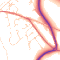 Daytime road noise heatmap for KT22 8NU