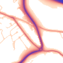 Daytime road noise heatmap for KT22 8PY