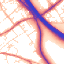 Daytime road noise heatmap for KT22 8RR