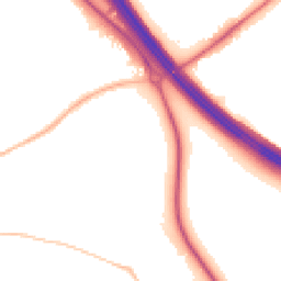 Night-time road noise heatmap for KT22 8RR
