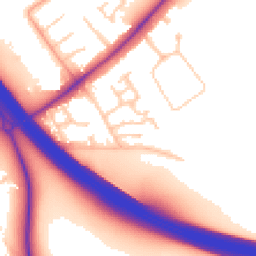 Daytime road noise heatmap for KT22 8TP