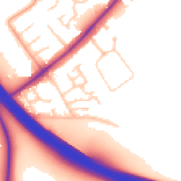 Daytime road noise heatmap for KT22 8TY