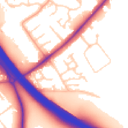 Daytime road noise heatmap for KT22 8UA