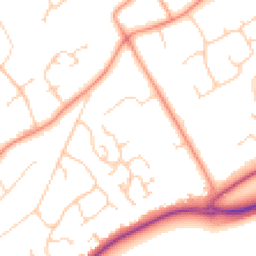 Daytime road noise heatmap for KT22 9BQ