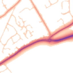 Daytime road noise heatmap for KT22 9FJ