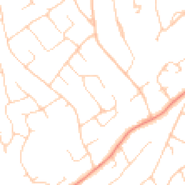 Daytime road noise heatmap for KT22 9NS
