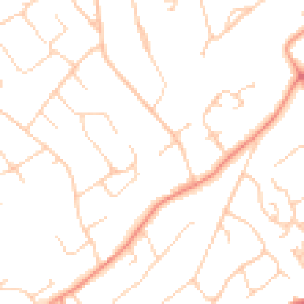 Daytime road noise heatmap for KT22 9PL