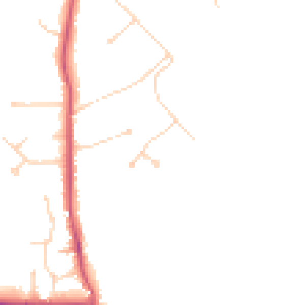 Daytime road noise heatmap for KT24 5AB