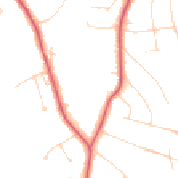 Daytime road noise heatmap for KT24 5AY