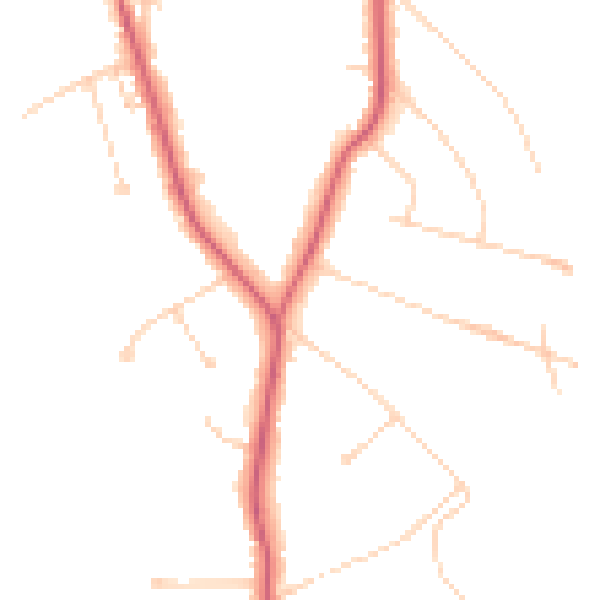 Daytime road noise heatmap for KT24 5AZ