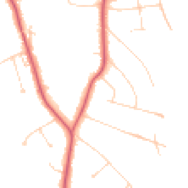 Daytime road noise heatmap for KT24 5BB