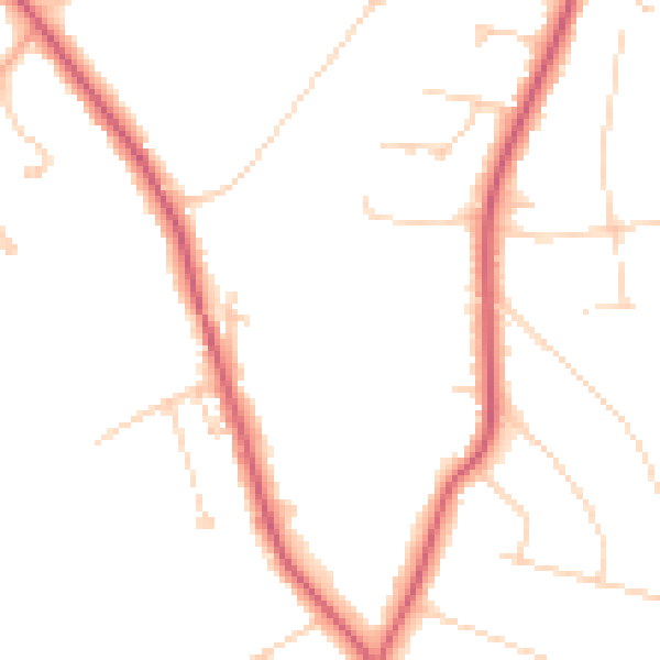 Daytime road noise heatmap for KT24 5BH