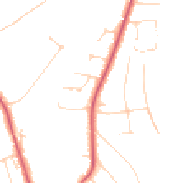 Daytime road noise heatmap for KT24 5BL