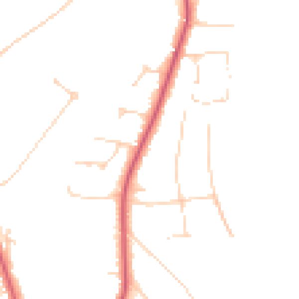 Daytime road noise heatmap for KT24 5BT