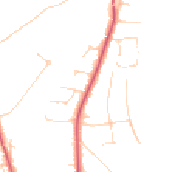 Daytime road noise heatmap for KT24 5BX