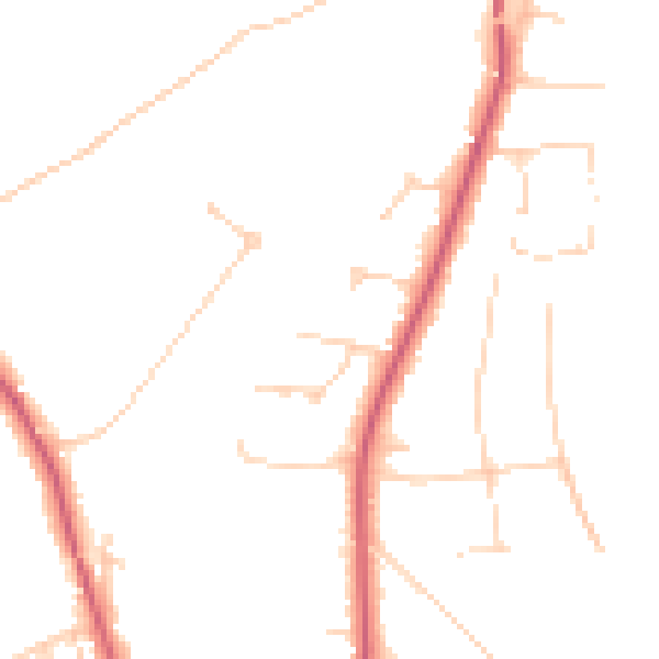 Daytime road noise heatmap for KT24 5BY